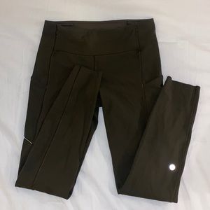 Army Green Lululemon Leggings With Pockets